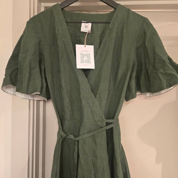 Son de Flor linen wrap dress - Picture 4 of 4
